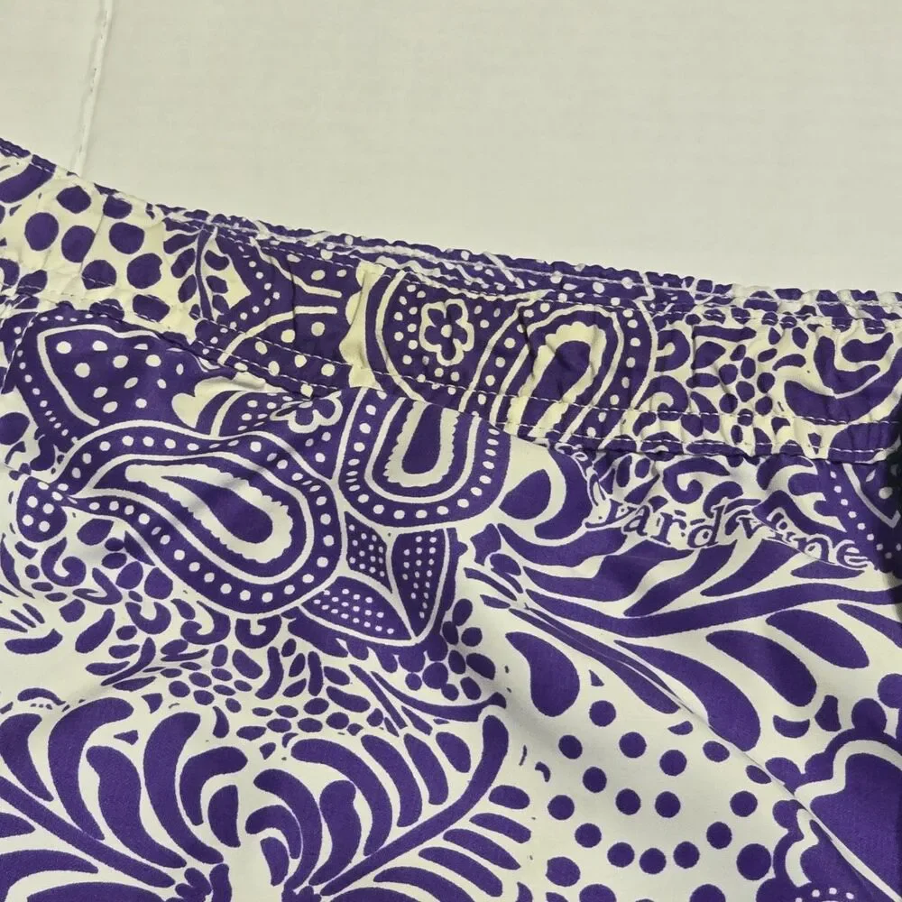 Vineyard Vines Men's XL Purple Paisley Swim Trunks Board Shorts Mesh Lined